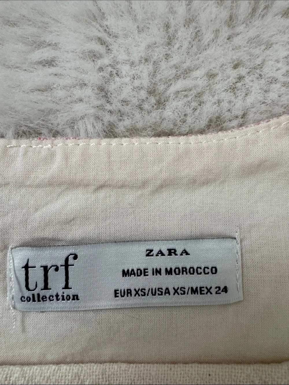 Zara Pink and Cream Striped Puff Sleeve Peplum Top